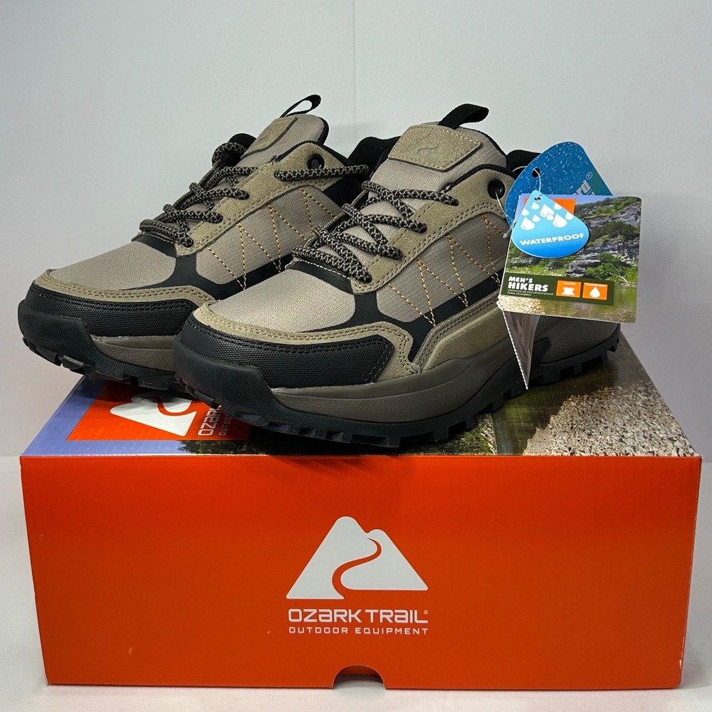 Ozark Trail Waterproof Hiking Shoes Low Top Brown Black Men's Size 6